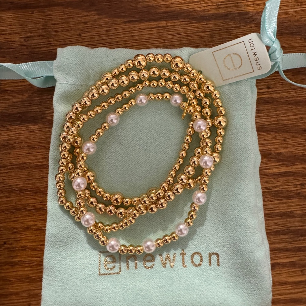 Enewton Gold and Pearl Beaded Bracelets